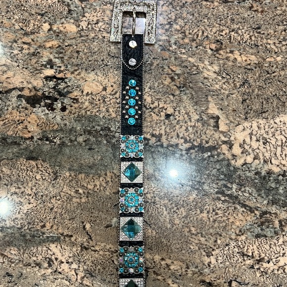 B H W Western Leather Belt - Picture 4 of 12